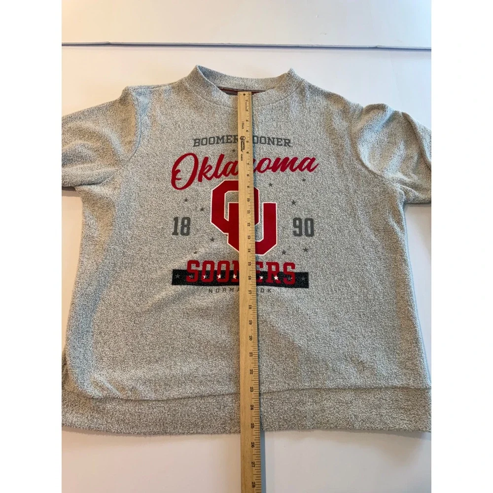 Pressbox Oklahoma Sooners Comfy Terry Sweatshirt Grey Womens L Boomer Sooner - Picture 4 of 7